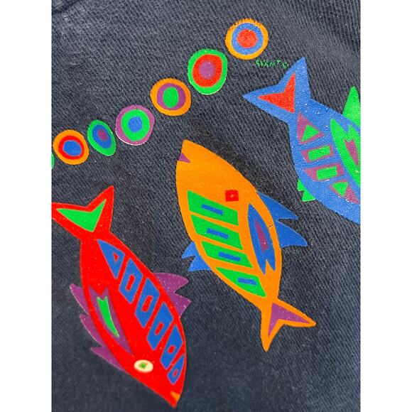 Vintage Sweatshirt Pullover Casual Fishing Retro 90s Island Tropical Beach 2X - Picture 9 of 9